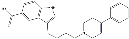 3-[4-[(1,2,3,6-Tetrahydro-4-phenylpyridin)-1-yl]butyl]-1H-indole-5-carboxylic acid Struktur