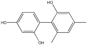 4',6'-Dimethyl-1,1'-biphenyl-2,2',4-triol Struktur