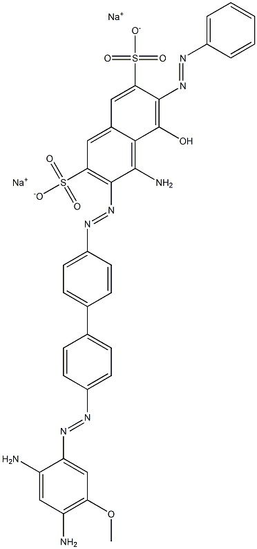 4-Amino-3-[[4'-[(2,4-diamino-5-methoxyphenyl)azo]-1,1'-biphenyl-4-yl]azo]-5-hydroxy-6-(phenylazo)naphthalene-2,7-disulfonic acid disodium salt Struktur