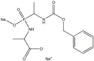 2-[[[1-[(Benzyloxycarbonyl)amino]ethyl][sodiooxy]phosphinyl]amino]propionic acid sodium salt Struktur