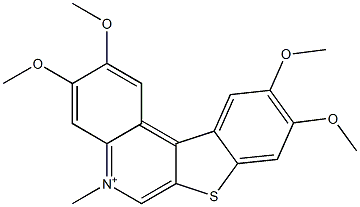 2,3,9,10-Tetramethoxy-5-methyl[1]benzothieno[2,3-c]quinolin-5-ium Struktur