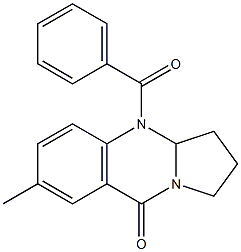 1,2,3,3a-Tetrahydro-4-benzoyl-7-methylpyrrolo[2,1-b]quinazolin-9(4H)-one Struktur