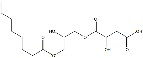 D-Malic acid hydrogen 1-(2-hydroxy-3-octanoyloxypropyl) ester Struktur