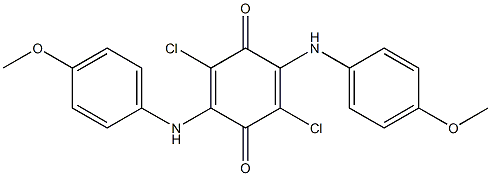 2,5-Bis(4-methoxyanilino)-3,6-dichloro-p-benzoquinone Struktur