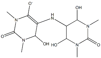 [5-[(Hexahydro-4,6-dihydroxy-1,3-dimethyl-2-oxopyrimidin)-5-ylamino]-1,2,3,6-tetrahydro-6-hydroxy-1,3-dimethyl-2-oxopyrimidine]-4-olate Struktur