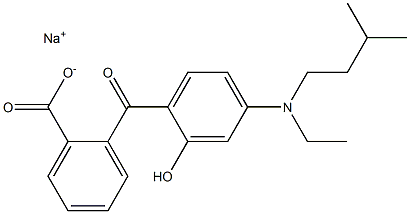 o-[4-(N-Ethyl-N-isopentylamino)-2-hydroxybenzoyl]benzoic acid sodium salt Struktur