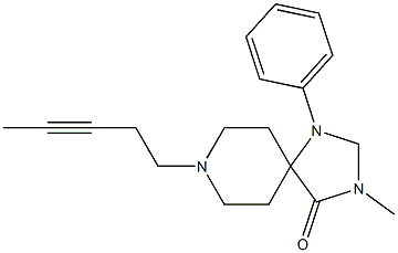 3-Methyl-8-(3-pentynyl)-1-phenyl-1,3,8-triazaspiro[4.5]decan-4-one Struktur