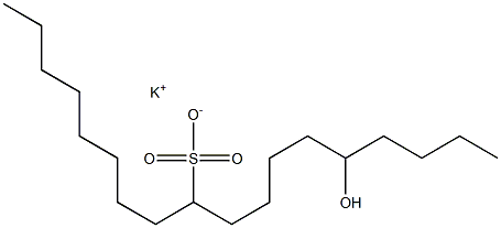 14-Hydroxyoctadecane-9-sulfonic acid potassium salt Struktur