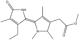 2-[(2Z)-3-Ethyl-4-methyl-5-oxo-(2,5-dihydro-1H-pyrrol)-2-ylidene]methyl-3,5-dimethyl-1H-pyrrole-4-acetic acid methyl ester Struktur