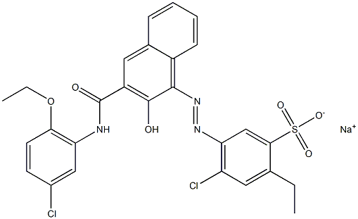 4-Chloro-2-ethyl-5-[[3-[[(3-chloro-6-ethoxyphenyl)amino]carbonyl]-2-hydroxy-1-naphtyl]azo]benzenesulfonic acid sodium salt Struktur