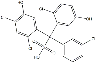 (3-Chlorophenyl)(2-chloro-5-hydroxyphenyl)(2,4-dichloro-5-hydroxyphenyl)methanesulfonic acid Struktur