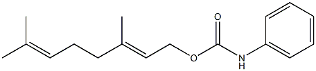 Phenylcarbamic acid (2E)-3,7-dimethyl-2,6-octadienyl ester Struktur