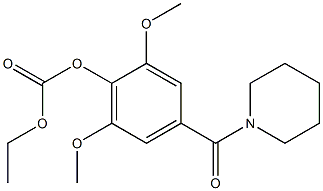 Carbonic acid ethyl 2,6-dimethoxy-4-(piperidinocarbonyl)phenyl ester Struktur