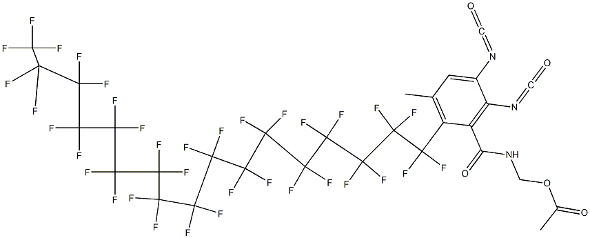 N-(Acetyloxymethyl)-2-(pentatriacontafluoroheptadecyl)-5,6-diisocyanato-3-methylbenzamide Struktur