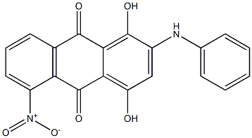 2-Anilino-1,4-dihydroxy-5-nitroanthraquinone Struktur