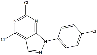 1-(4-Chlorophenyl)-4,6-dichloro-1H-pyrazolo[3,4-d]pyrimidine Struktur