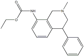 8-(Ethoxycarbonylamino)-1,2,3,4-tetrahydro-2-methyl-4-(phenyl)isoquinoline Struktur