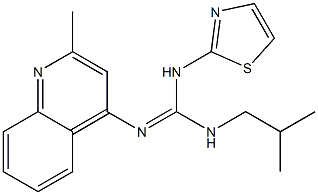 1-Isobutyl-2-(2-methyl-4-quinolyl)-3-(2-thiazolyl)guanidine Struktur