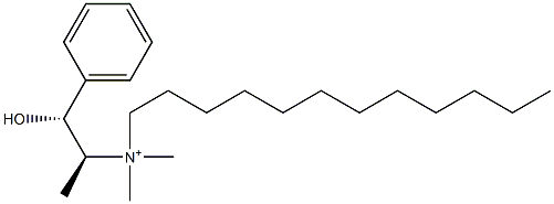 N-[(2S,3R)-3-Hydroxy-3-phenylpropane-2-yl]-N,N-dimethyldodecane-1-aminium Struktur