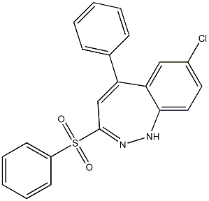 7-Chloro-5-phenyl-3-(phenylsulfonyl)-1H-1,2-benzodiazepine Struktur