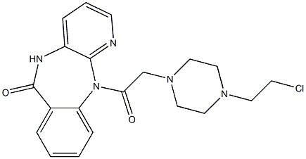 5,11-Dihydro-11-[[4-(2-chloroethyl)-1-piperazinyl]acetyl]-6H-pyrido[2,3-b][1,4]benzodiazepin-6-one Struktur