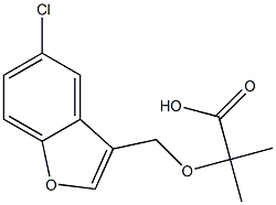 2-[(5-Chlorobenzofuran-3-yl)methoxy]-2-methylpropionic acid Struktur