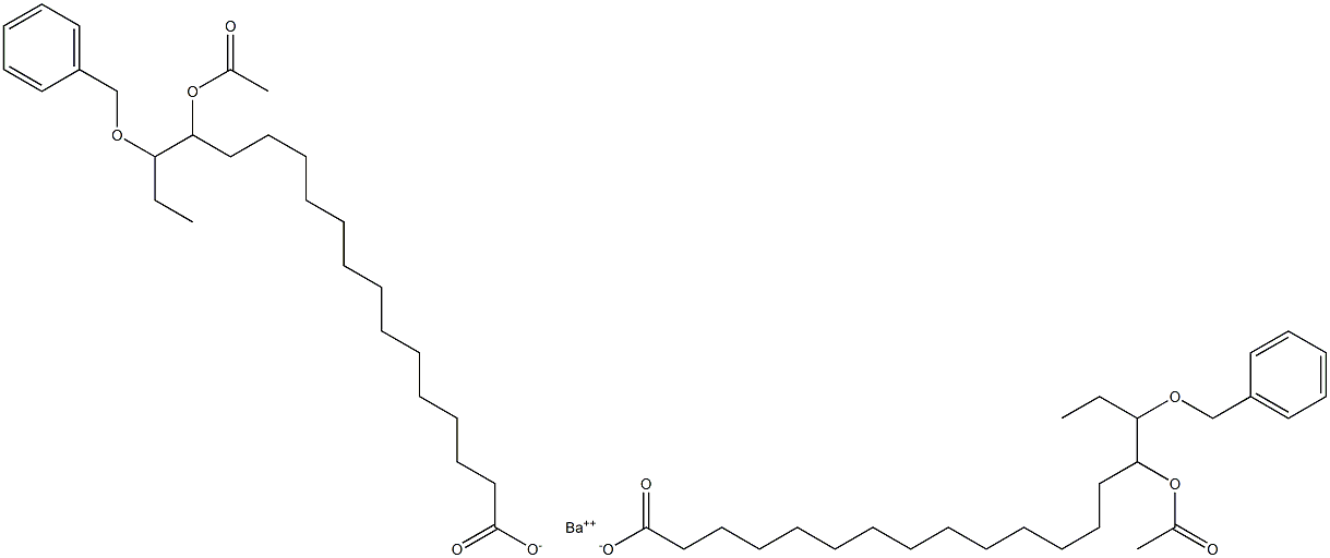 Bis(16-benzyloxy-15-acetyloxystearic acid)barium salt Struktur