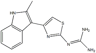 2-[4-(2-Methyl-1H-indole-3-yl)-2-thiazolyl]guanidine Struktur