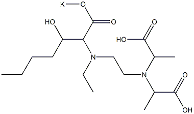 2,2'-[N-[2-[1-(Potassiooxycarbonyl)ethyl(2-hydroxyhexyl)amino]ethyl]imino]bis(propionic acid) Struktur