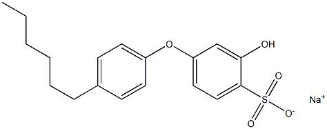 3-Hydroxy-4'-hexyl[oxybisbenzene]-4-sulfonic acid sodium salt Struktur