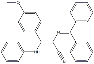 3-[Phenylamino]-3-(4-methoxyphenyl)-2-[(diphenylmethylene)amino]propanenitrile Struktur