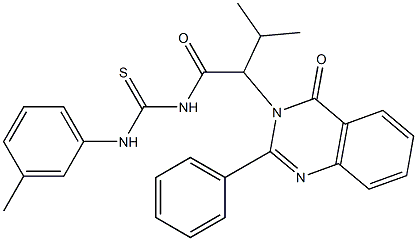 1-[3-Methyl-2-(4-oxo-2-phenyl-3,4-dihydroquinazolin-3-yl)butyryl]-3-(m-tolyl)thiourea Struktur