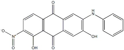 2-Anilino-3,5-dihydroxy-6-nitroanthraquinone Struktur