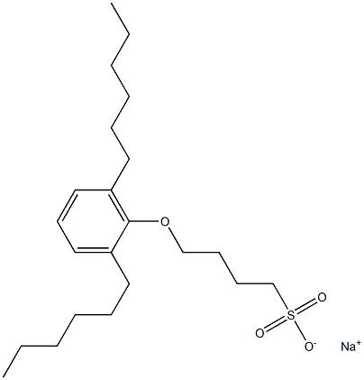 4-(2,6-Dihexylphenoxy)butane-1-sulfonic acid sodium salt Struktur