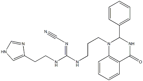 1-[3-[2-Cyano-3-[2-(1H-imidazol-4-yl)ethyl]guanidino]propyl]-2-phenyl-1,2-dihydroquinazolin-4(3H)-one Struktur