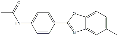 5-Methyl-2-[4-(acetylamino)phenyl]benzoxazole Struktur