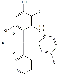 (3-Chloro-6-hydroxyphenyl)(2,3,6-trichloro-4-hydroxyphenyl)phenylmethanesulfonic acid Struktur