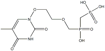 1-[2-[[Hydroxy(phosphonomethyl)phosphinyl]methoxy]ethoxy]thymine Struktur