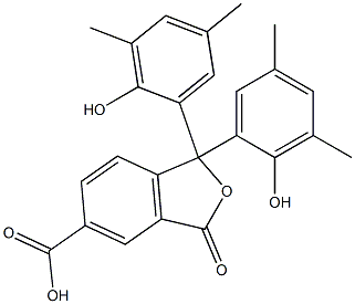 1,3-Dihydro-1,1-bis(2-hydroxy-3,5-dimethylphenyl)-3-oxoisobenzofuran-5-carboxylic acid Struktur