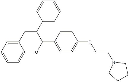 2-[4-[2-(Pyrrolidin-1-yl)ethyloxy]phenyl]-3-phenyl-3,4-dihydro-2H-1-benzopyran Struktur