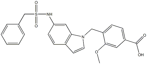 4-[6-Benzylsulfonylamino-1H-indol-1-ylmethyl]-3-methoxybenzoic acid Struktur