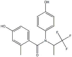 2-Methyl-4-hydroxy-N-(4-hydroxyphenyl)-N-(2,2,2-trifluoro-1-methylethyl)benzamide Struktur