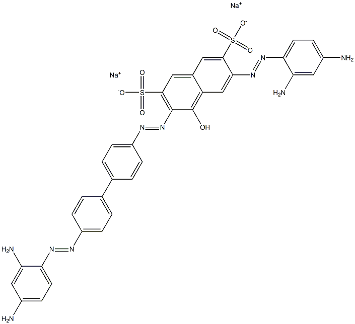 6-[(2,4-Diaminophenyl)azo]-3-[[4'-[(2,4-diaminophenyl)azo]-1,1'-biphenyl-4-yl]azo]-4-hydroxy-2,7-naphthalenedisulfonic acid disodium salt Struktur