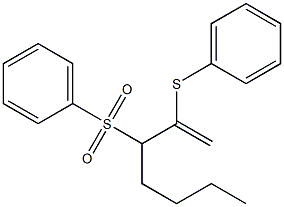 2-Phenylthio-3-phenylsulfonyl-1-heptene Struktur