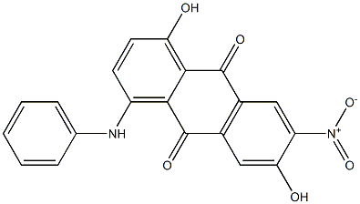 1-Anilino-4,7-dihydroxy-6-nitroanthraquinone Struktur