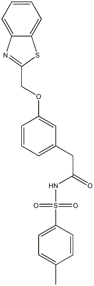 2-[3-(2-Benzothiazolylmethoxy)phenyl]-N-(p-tolylsulfonyl)acetamide Struktur