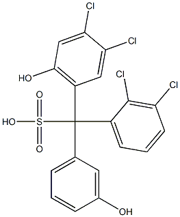 (2,3-Dichlorophenyl)(3,4-dichloro-6-hydroxyphenyl)(3-hydroxyphenyl)methanesulfonic acid Struktur