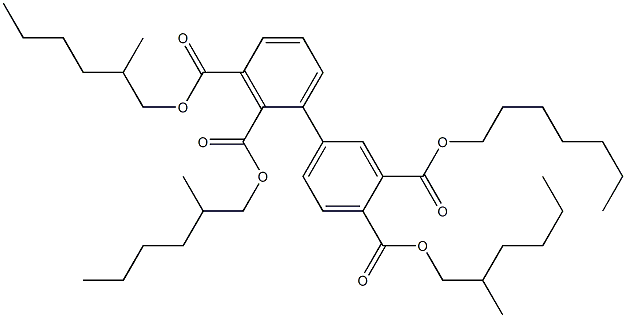 1,1'-Biphenyl-2,3,3',4'-tetracarboxylic acid 3'-heptyl 2,3,4'-tri(2-methylhexyl) ester Struktur