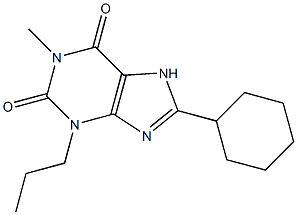 1-Methyl-3-propyl-8-cyclohexylxanthine Struktur