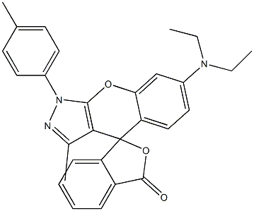 7-Diethylamino-3-methyl-1-(p-tolyl)spiro[[1]benzopyrano[2,3-c]pyrazole-4(1H),1'-phthalan]-3'-one Struktur